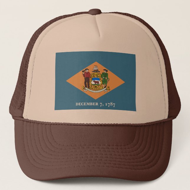 Delaware-Flag-Hat Truckerkappe (Vorderseite)