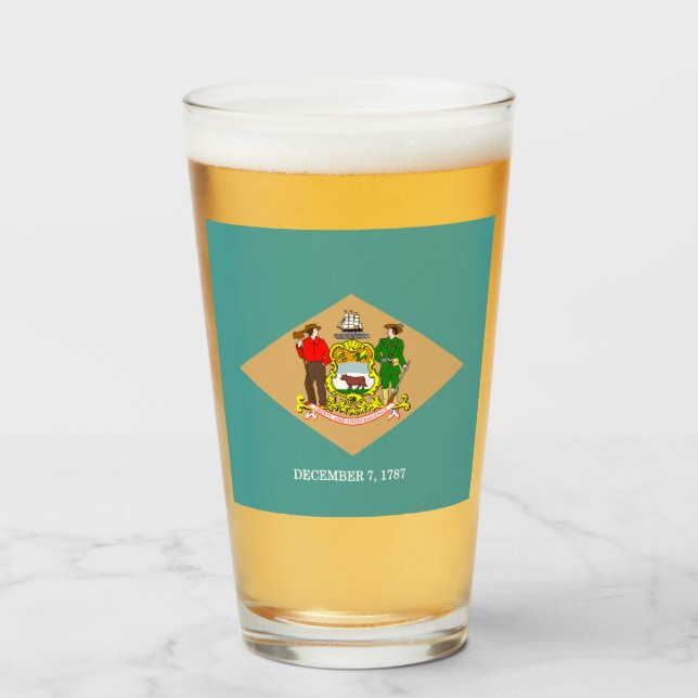Delaware-Flagge Glas (Vorne (Gefüllt))