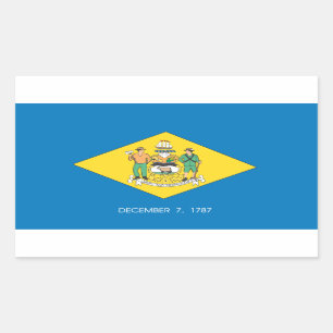 Delaware-Flagge Rechteckiger Aufkleber