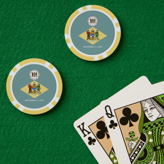 Delaware-Flagge & Siegel, Delaware Pokerchips (Pokertisch (doppelt))