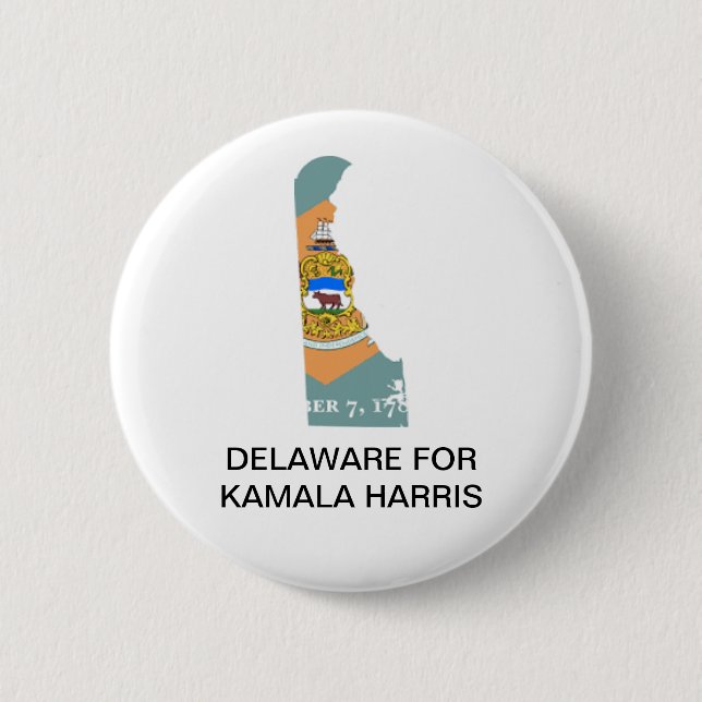 DELAWARE für Kamala Harris 2024 Button (Vorderseite)