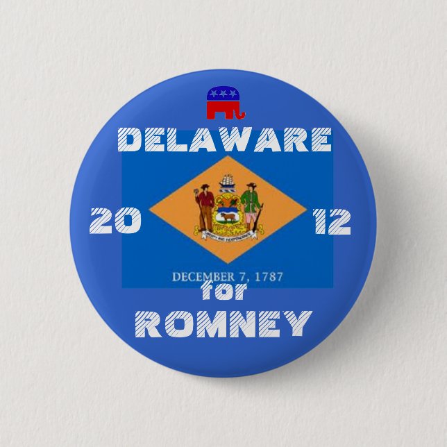 Delaware für Romney 2012 Button (Vorderseite)