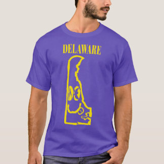 Delaware Grunge lächelnd Gesicht schwarzen Hinterg T-Shirt