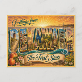 Delaware Gruß Von Postkarte Vintage