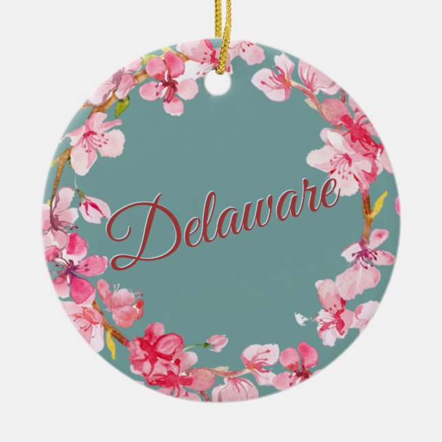 Delaware Hanukkah Keramik Ornament (Vorne)