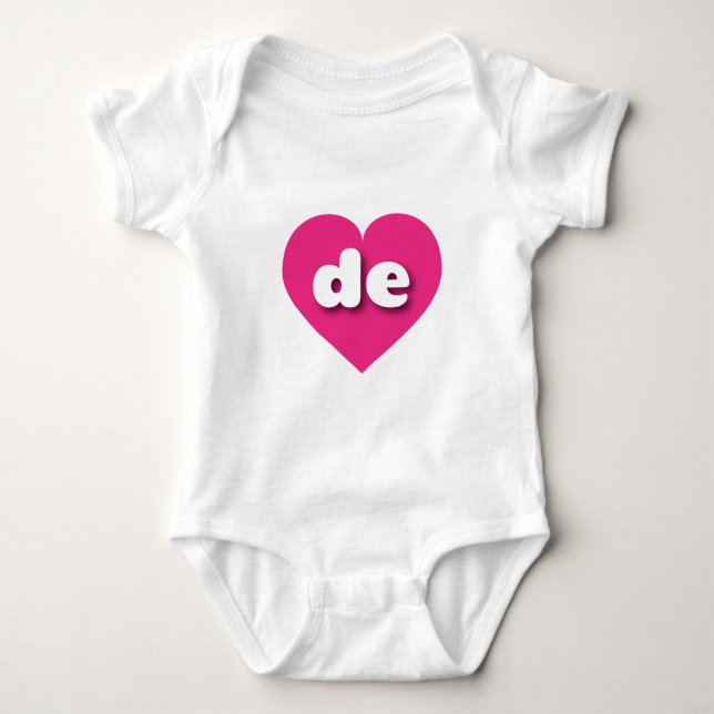 Delaware Hot Pink heart - I Liebe de Baby Strampler (Vorderseite)