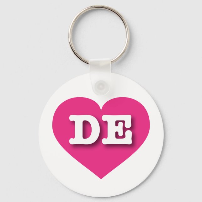 Delaware Hot Pink Heart - I Liebe DE Schlüsselanhänger (Vorderseite)