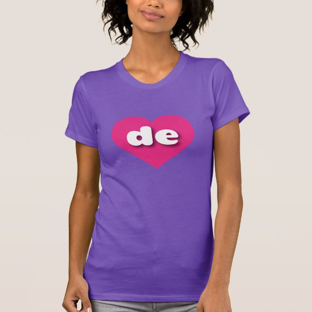Delaware Hot Pink heart - I Liebe de T-Shirt (Vorderseite)