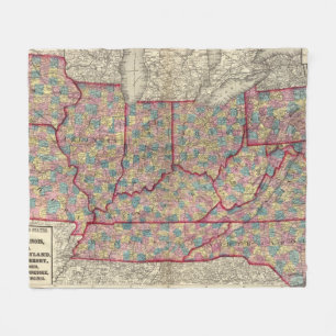 Delaware, Illinois, Indiana und Iowa Fleecedecke