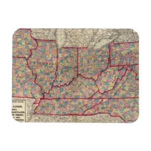 Delaware, Illinois, Indiana und Iowa Magnet