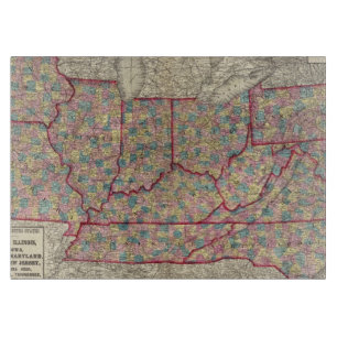 Delaware, Illinois, Indiana und Iowa Schneidebrett