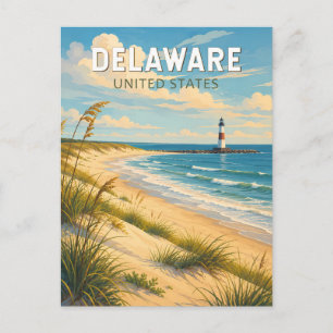 Delaware-Illustration Reise Kunst Vintage Postkarte