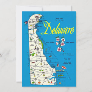 Delaware-Karte 5x7 große Postkarte