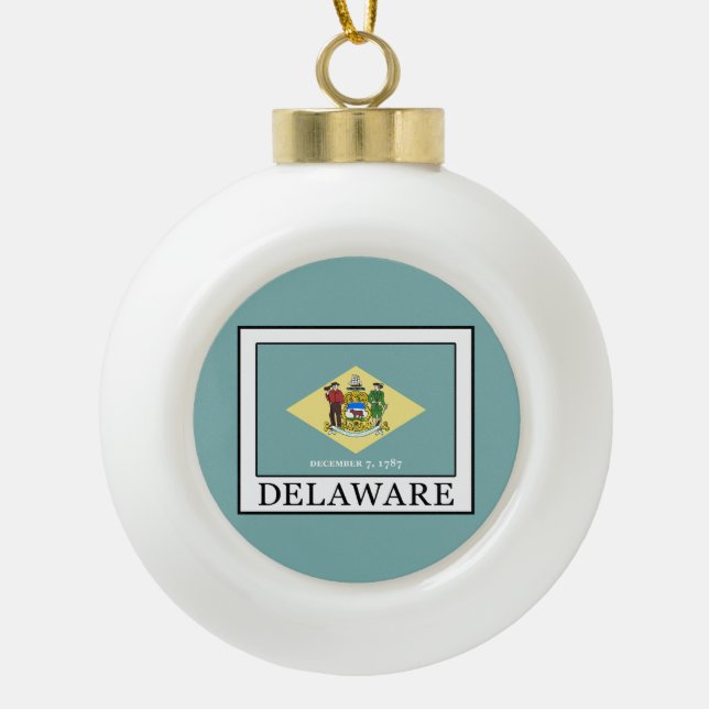 Delaware Keramik Kugel-Ornament (Vorderseite)