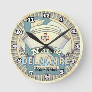 Delaware Krankenschwester Runde Wanduhr