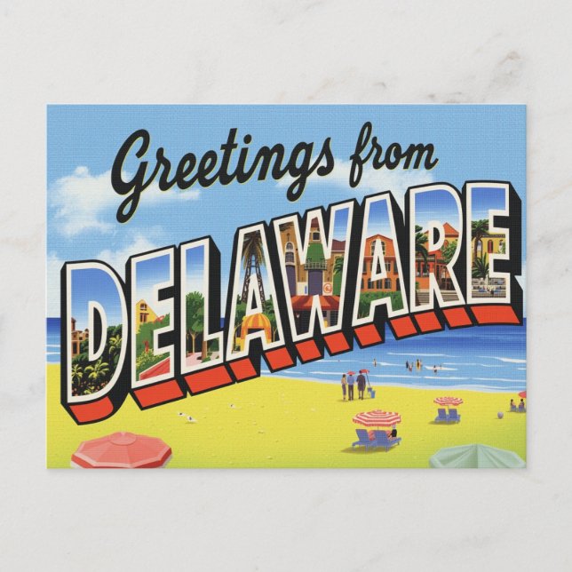 Delaware-Küstenbadeort Postkarte (Vorderseite)