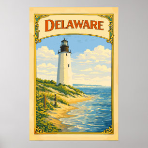 Delaware Leuchtturm Vintage Poster