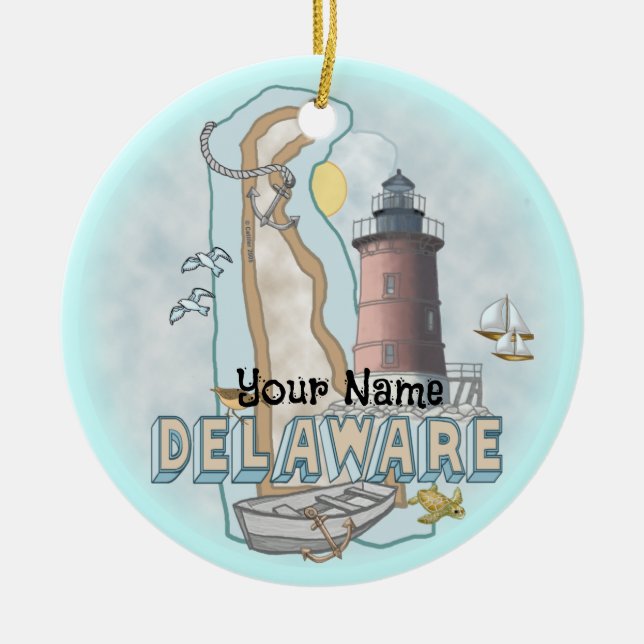 Delaware Lighthouse Keramik Ornament (Vorne)