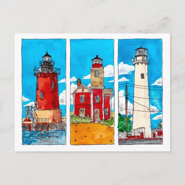 Delaware Lighthouses Postkarte (Vorderseite)