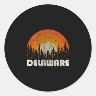 Delaware - lustige Natur Retro-Wandern 60er 70er 8 Runder Aufkleber