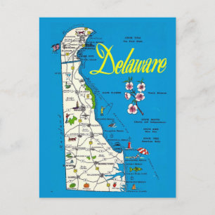 Delaware Map Postkarte