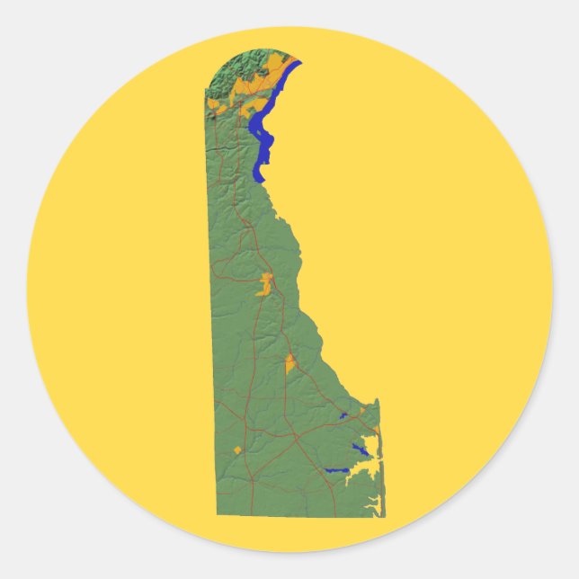 Delaware Map Sticker (Vorderseite)