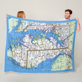 Delaware - Maryland Vintage Karte Fleecedecke