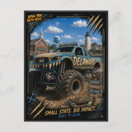 Delaware Monster Truck Gelände Kunst Postkarte