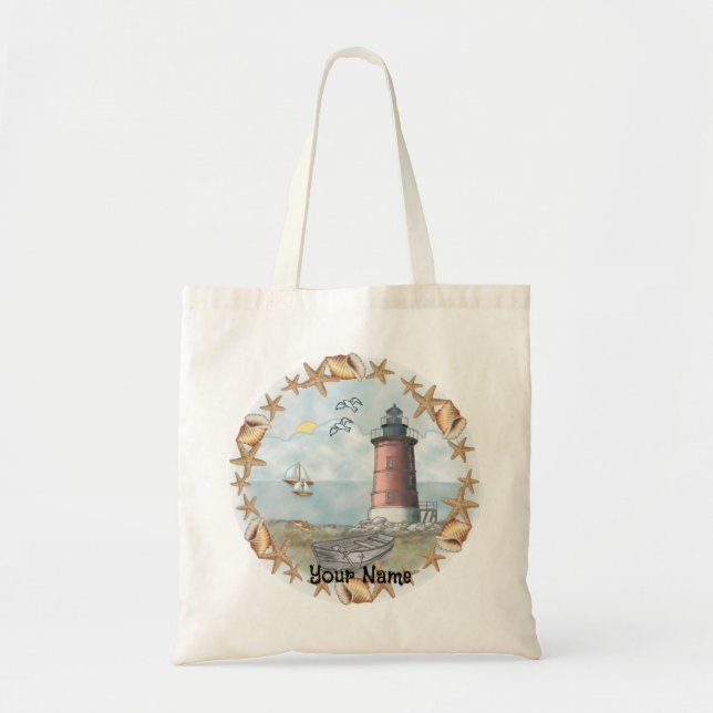 Delaware Muscheln Lighthouse Tragetasche (Vorne)