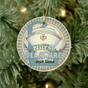 Delaware Nurse Keramik Ornament