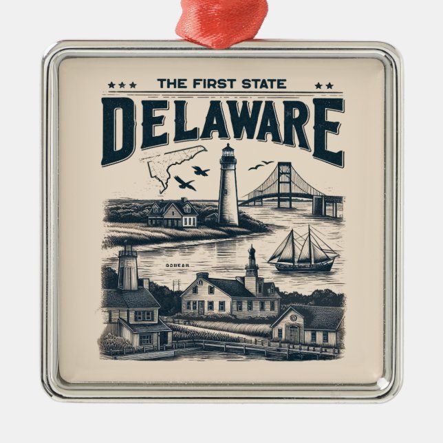 Delaware Ornament Aus Metall (Vorne)