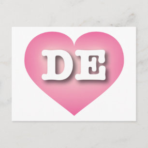 Delaware Pink Fade Heart - I Liebe DE Postkarte