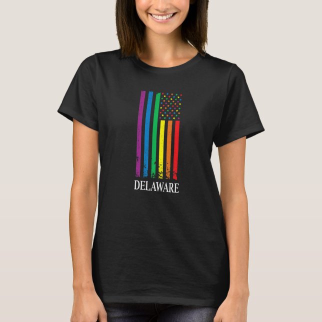 Delaware Pride Month Pride Flag LGBT Community LGB T-Shirt (Vorderseite)
