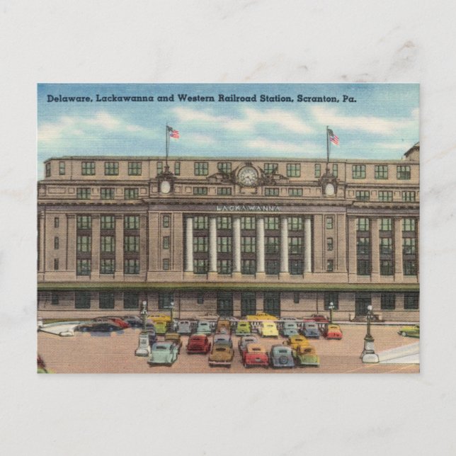 Delaware Railroad Station, Scranton Pennsylvania Postkarte (Vorderseite)