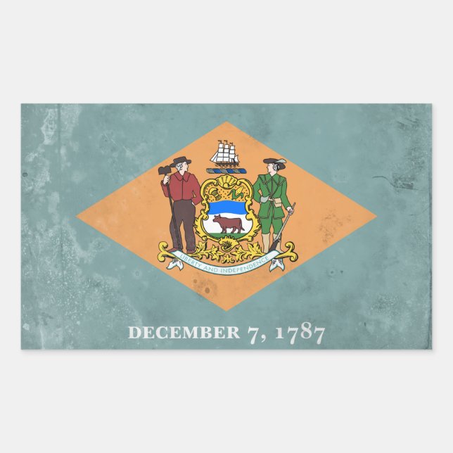 Delaware Rechteckiger Aufkleber (Vorderseite)
