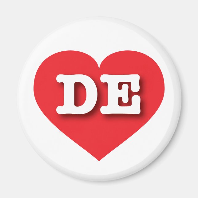 Delaware Red Heart - I Liebe DE Magnet (Vorne)