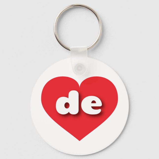 Delaware Red Heart - I Liebe DE Schlüsselanhänger (Vorderseite)
