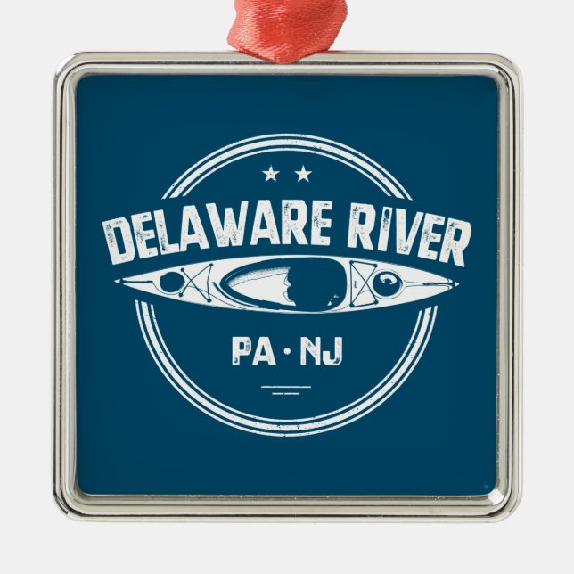 Delaware River Kayaking Ornament Aus Metall (Vorne)