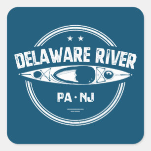 Delaware River Kayaking Quadratischer Aufkleber