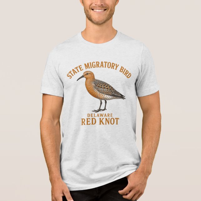 Delaware Rotknoten Wings of Migration Tri-Blend Shirt (Vorderseite)