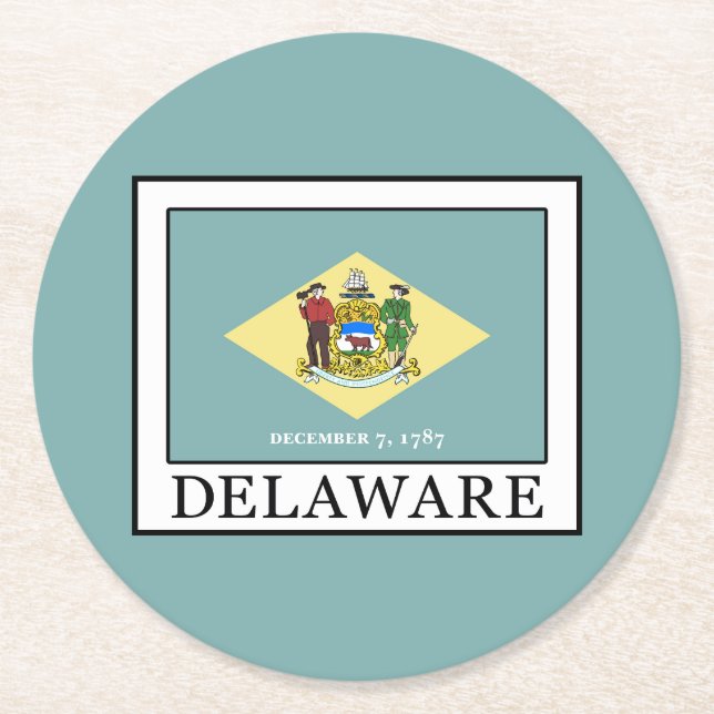 Delaware Runder Pappuntersetzer (Vorderseite)