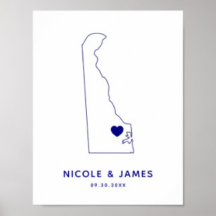 Delaware-Schild, Hochzeit oder Empfangsbegrüßung Poster