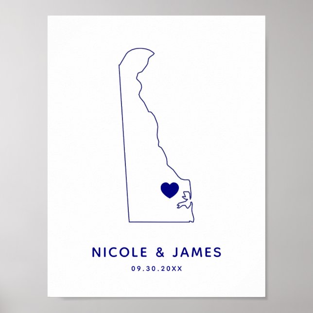 Delaware-Schild, Hochzeit oder Empfangsbegrüßung  Poster (Vorne)