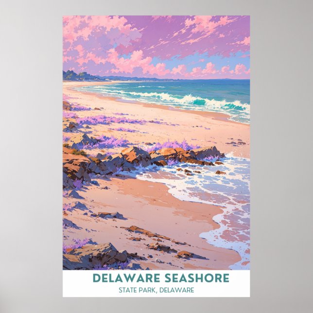 Delaware Seashore, schöner Strand von Delaware Poster (Vorne)