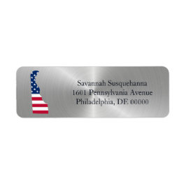 Delaware Silver American Flag Patriotic