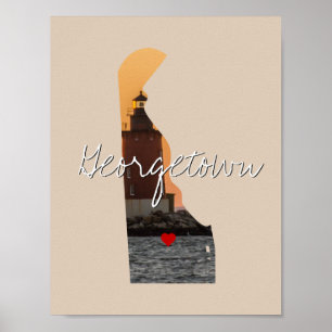 Delaware Staat Foto einfügen und Ortsname Poster