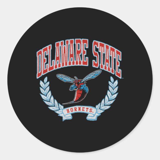 Delaware Staat Hornets Victory Runder Aufkleber (Vorderseite)