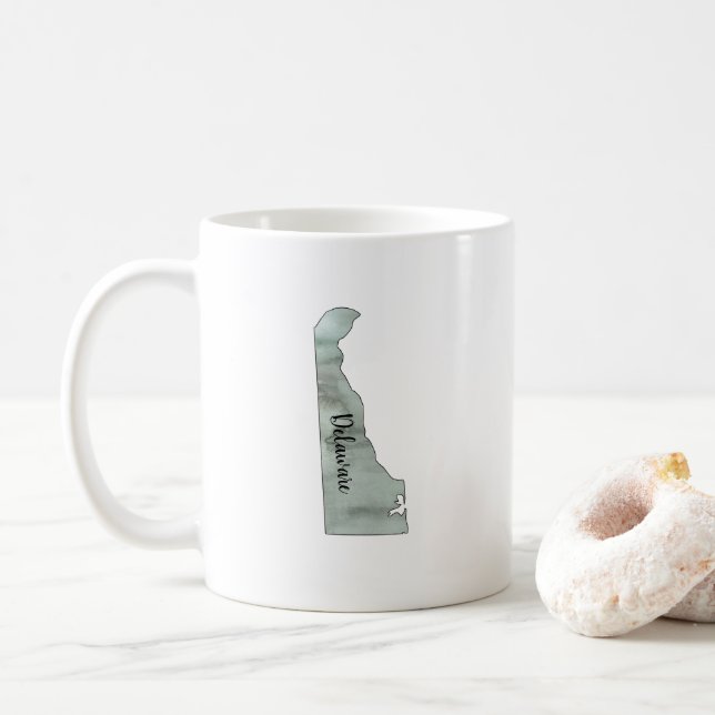 Delaware Staat Illustration Kaffeetasse (Mit Donut)