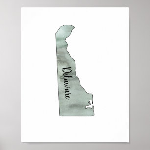 Delaware Staat Illustration Poster