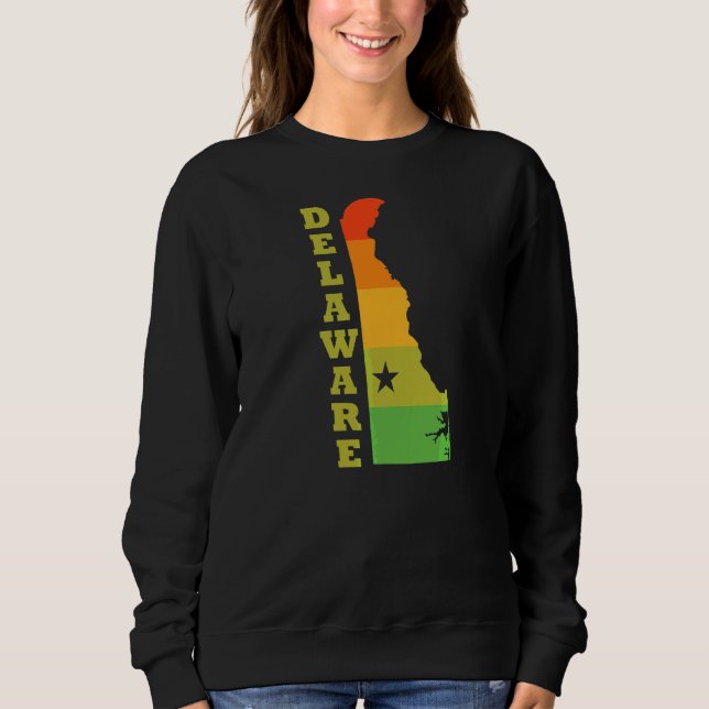 Delaware Staat Kontur Map Usa Sweatshirt (Vorderseite)